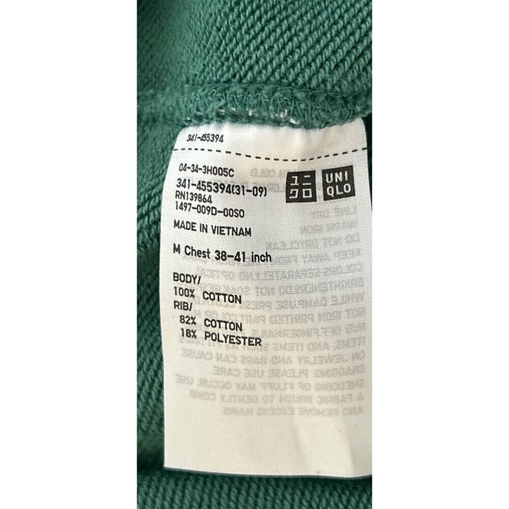 UNIQLO Sweatshirt Cotton Green Crewneck Med Weight Pullover Size Med - Picture 7 of 7